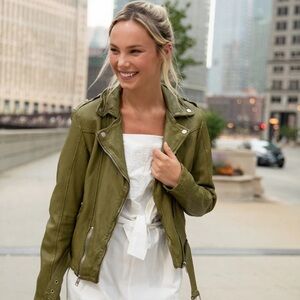 Mauritius Olive Green Leather Jacket - NWT Women